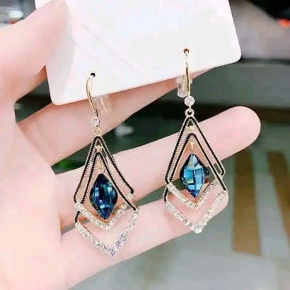 Diamond Cut Moissanite Stone Earrings