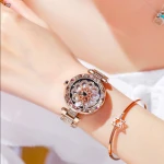 Explosive Creative Rotating Dial Ladies Watch Lazy Magnet Buckle Quartz Watch