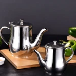 410ml Stainless Steel Oil Tank Large Capacity Oil Bottle Kitchen Oil Filter Pot Soy Sauce Vinegar Container Coffee Pot