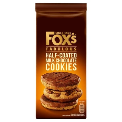 Fox's Biscuits Half Coated Milk Chocolate Cookies 175g