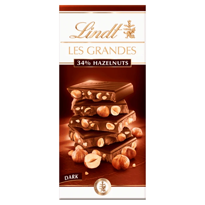 Lindt Les Grandes Hazelnuts Dark Chocolate 150g