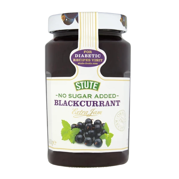 Stute No Sugar Added Blackcurrant Extra Jam 430g