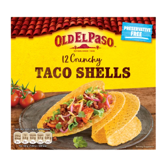 Old El Paso 12 Crunchy Taco Shells 156g