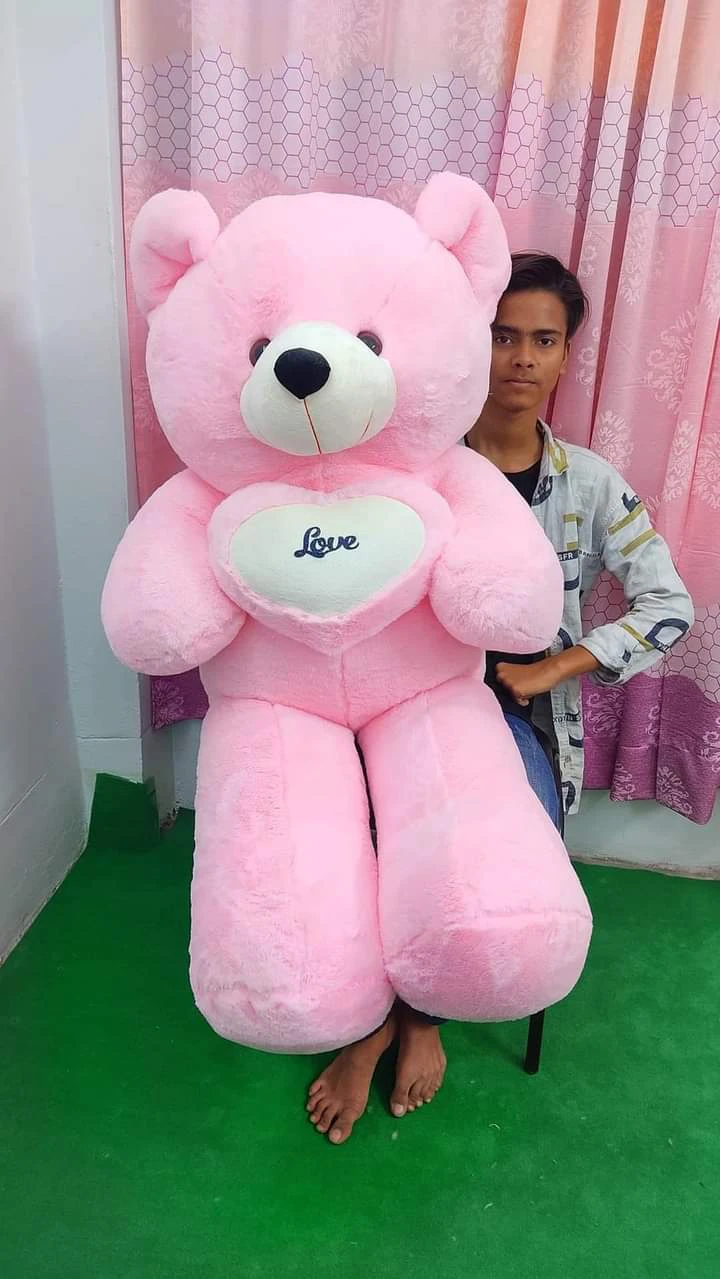 pink color Love You Teddy 5 feet