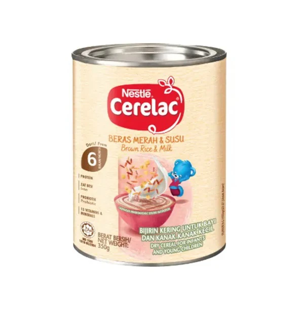 Nestle Cerelac Brown Rice & Milk (From 6 Month) Tin - 350g