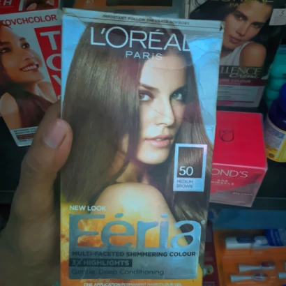 Loreal Feria Multi-Faceted Shimmering Permanent Hair Color (50 Medium Brown)